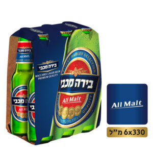 שישיית בירה מכבי 330 מ"ל