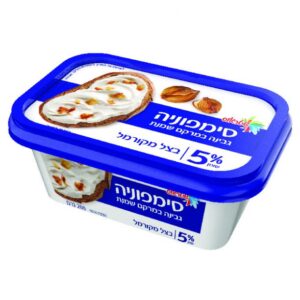 גבינת סימפוניה עם בצל מקורמל 5% שומן
