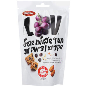 חטיף LOV שיבולת שועל שקד וצימוק יווני 70 גרם